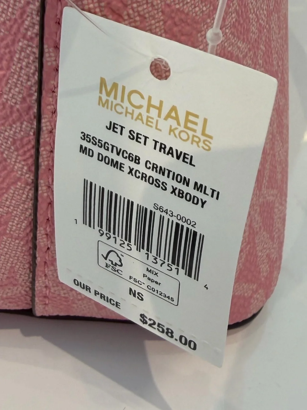 Michael Kors Pink and Beige Colorblock Signature Crossbody